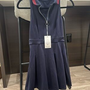 Halara navy short dress with spandex shorts (with pockets)